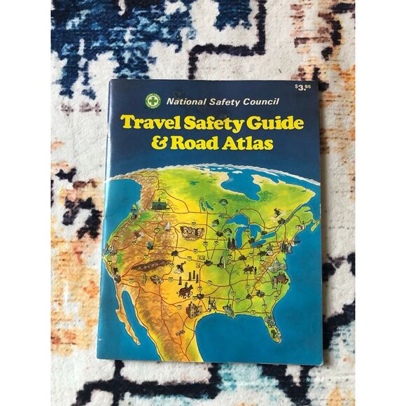 Vintage 1980s Travel Safety Guide Road Atlas bath art 80s road-trip ephemera - Picture 8 of 8